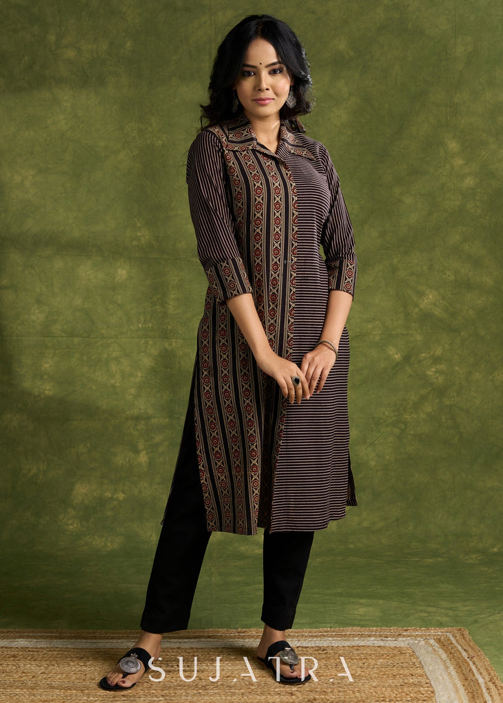 Black Cotton Silk Pant