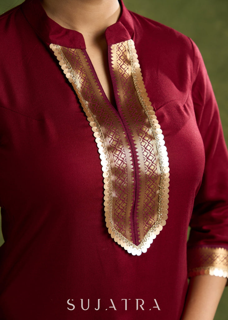Maroon Rayon Pant