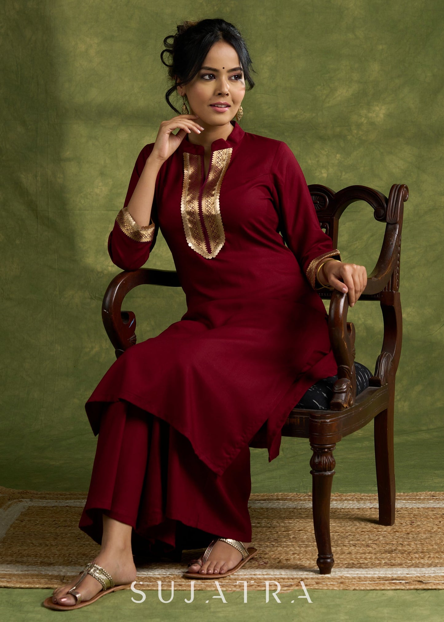 Maroon Rayon Pant