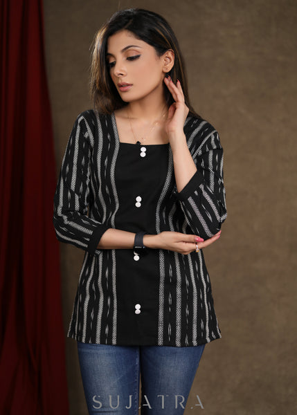 Smart Cotton Ikkat Combination Top
