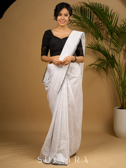 Chic black hakoba cotton blouse