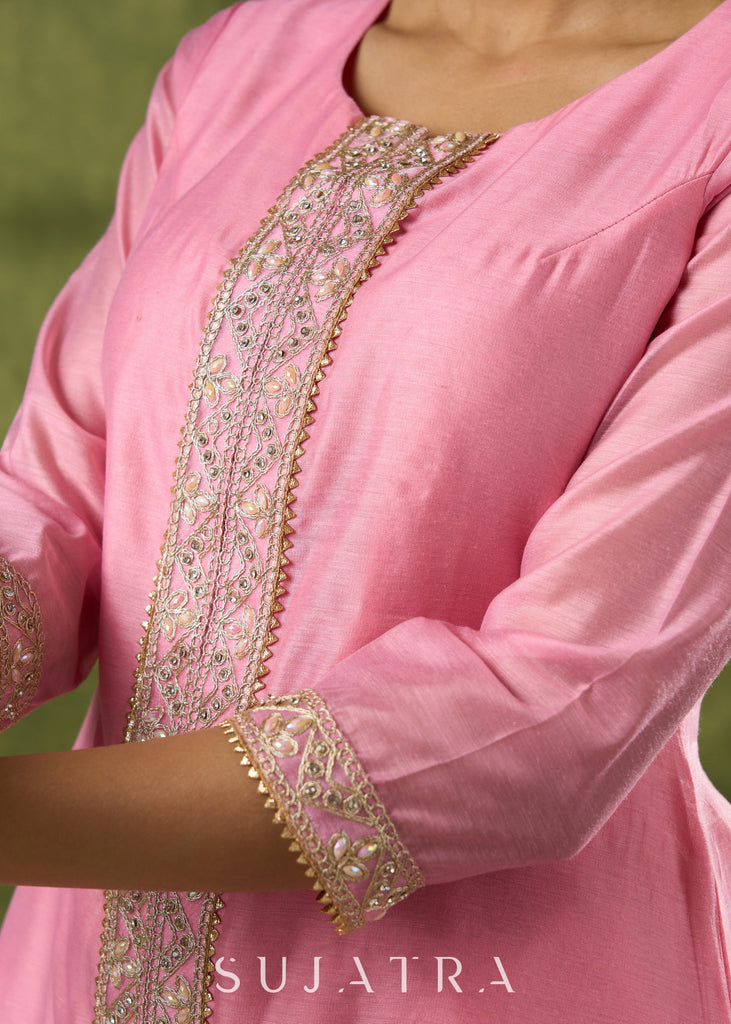 Cream Cotton Silk Pant