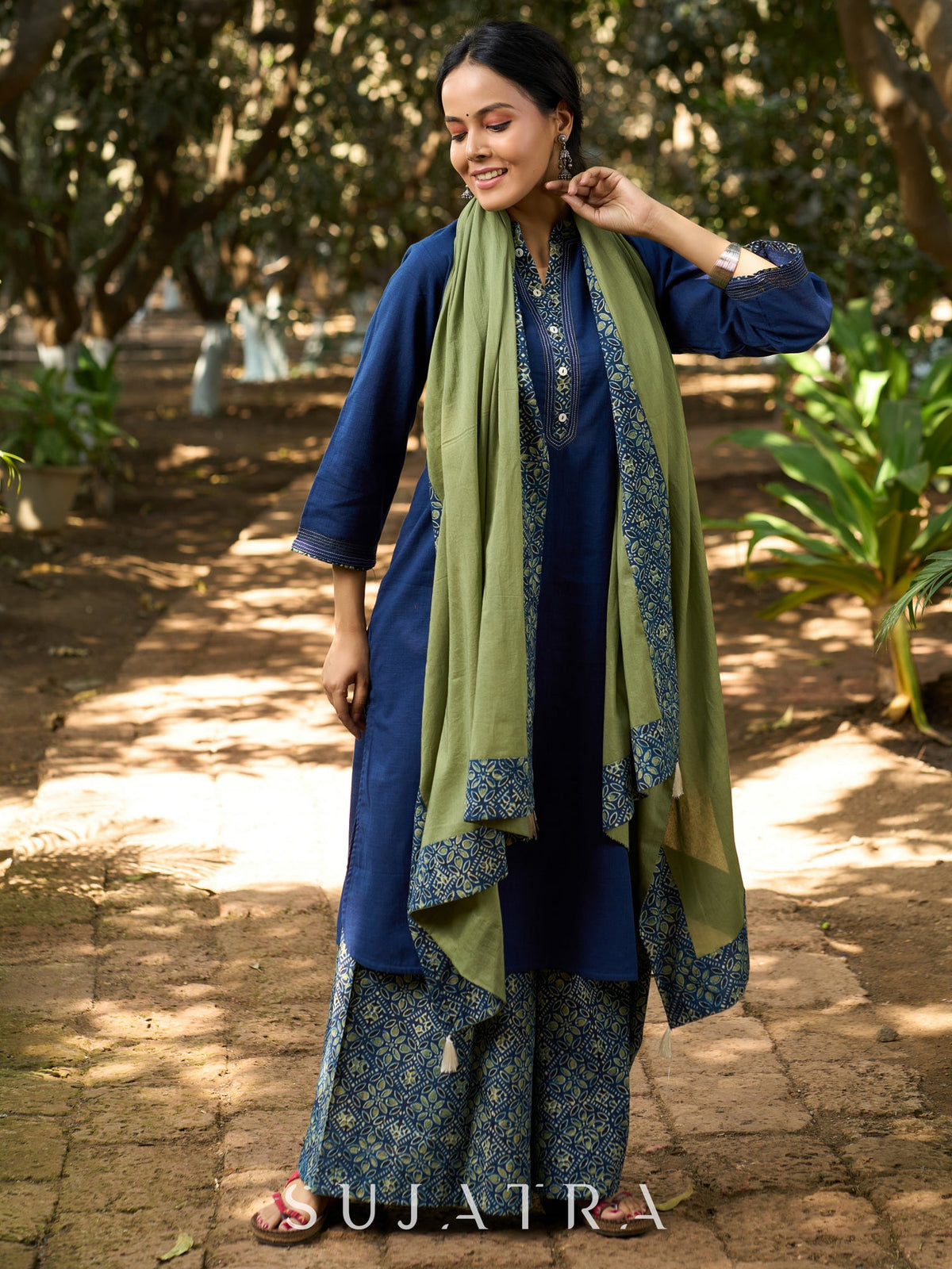 Blue Cotton Pant