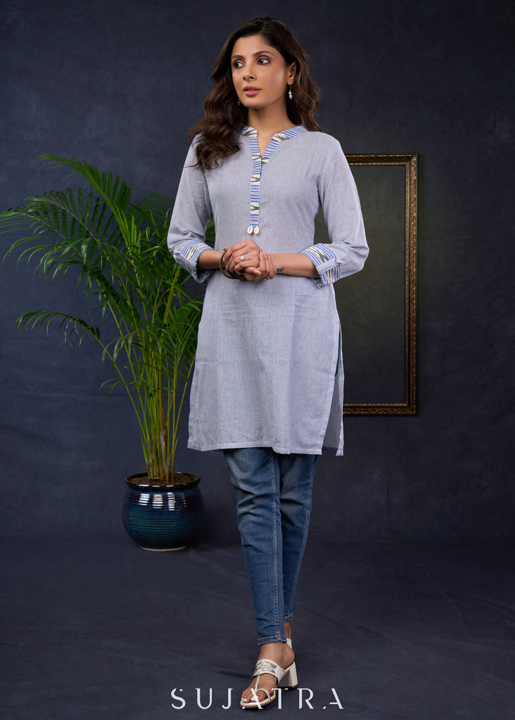 Casual And Stylish Cotton Collared Tunic