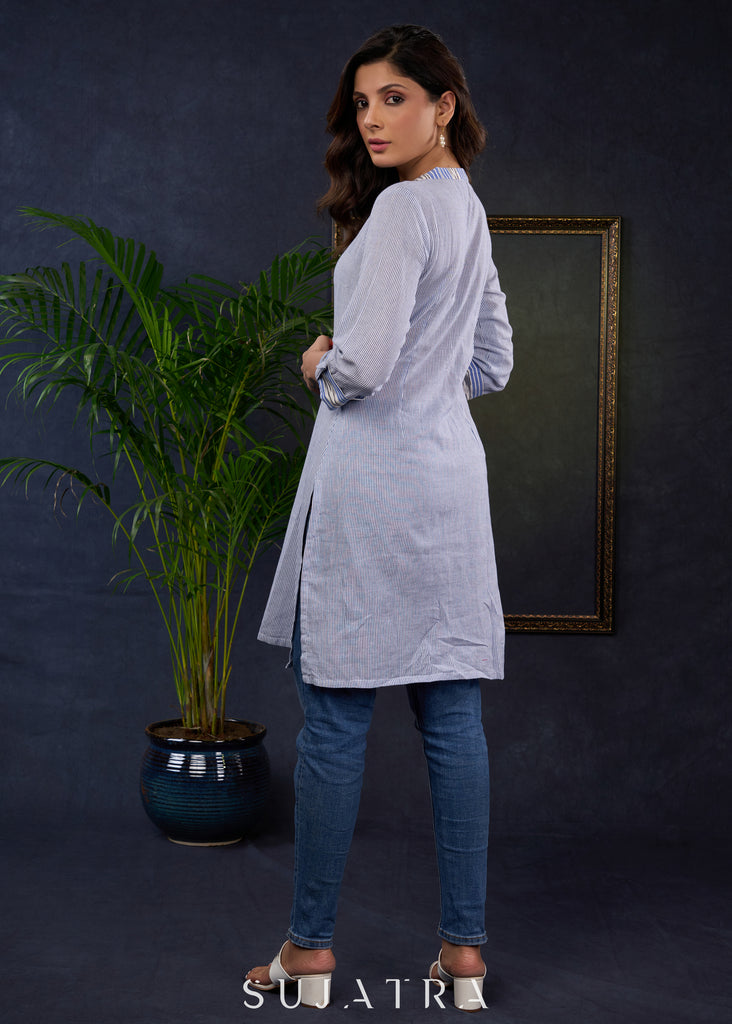 Casual And Stylish Cotton Collared Tunic
