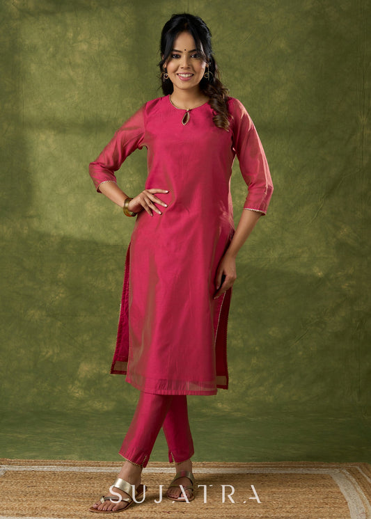 Pink Chanderi Pant