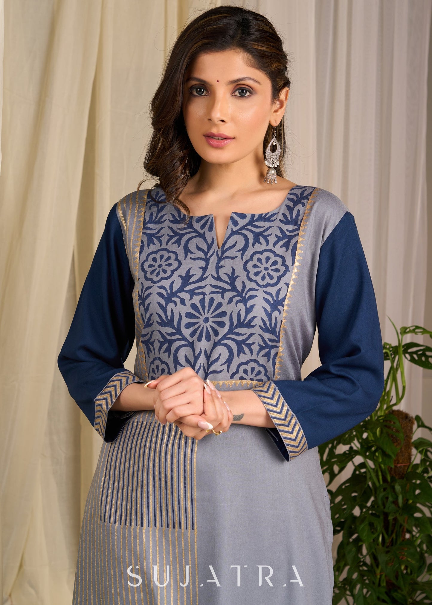 Blue Cotton Pant