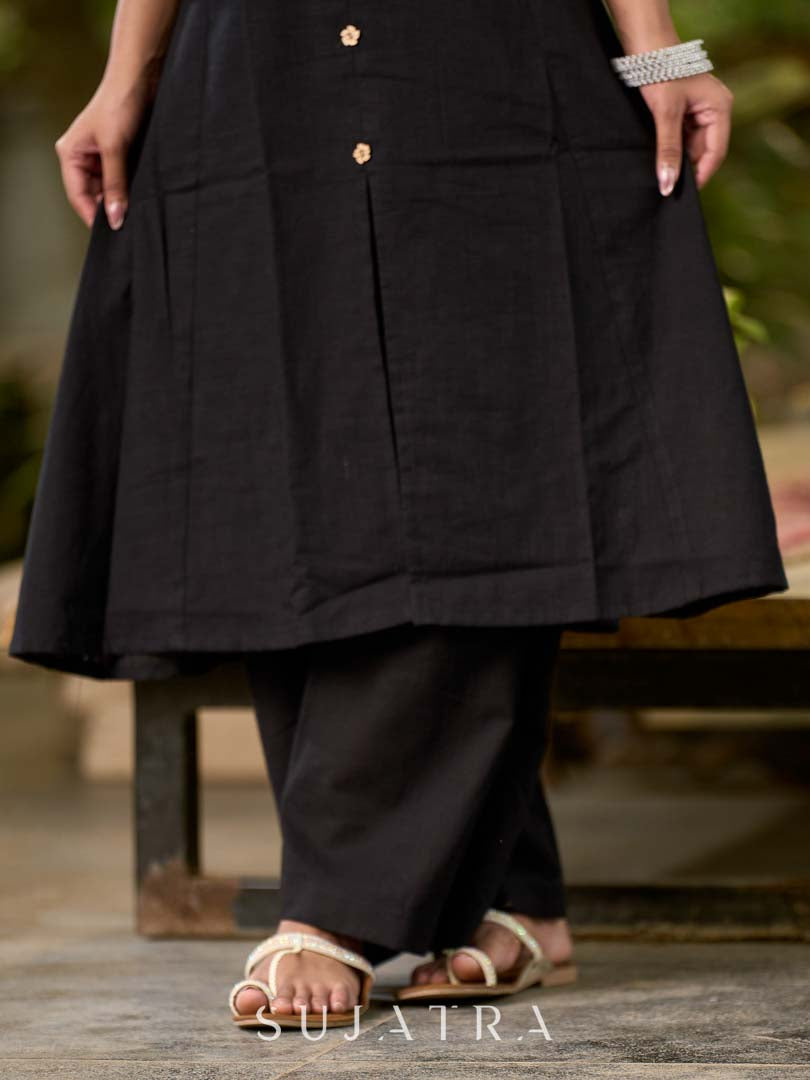 Bold Black Cotton Straight Fit Pant