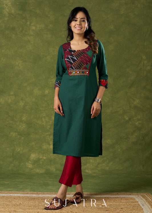 Maroon Cotton Silk Pant