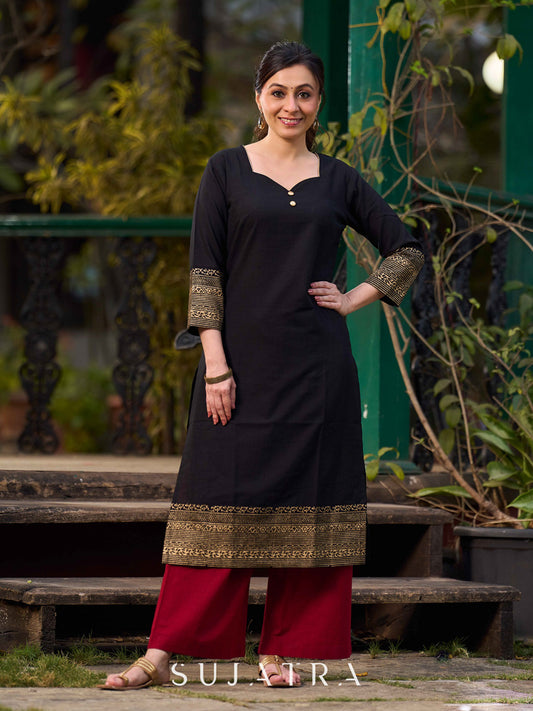 Classy Maroon Cotton Palazzo Pant