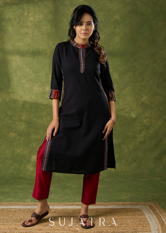 Maroon Cotton Silk Pant