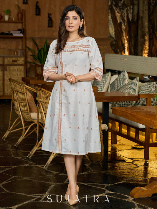 Ethereal Weave Off White Jamdani Dress