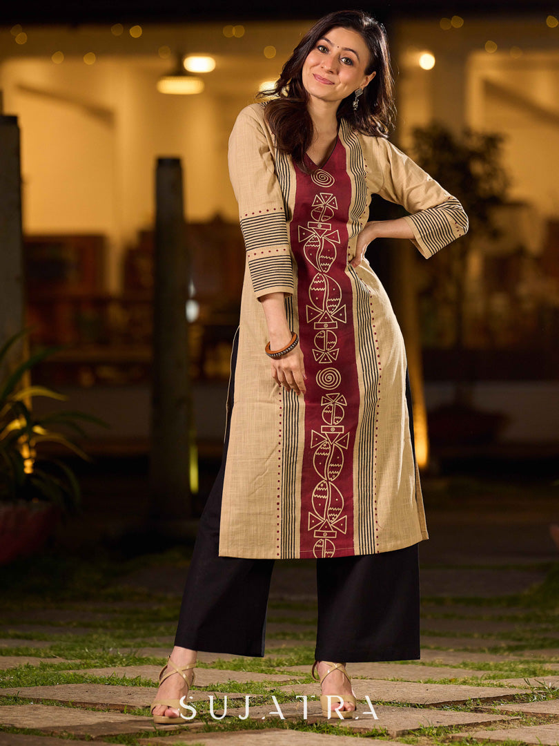 Chic Black Cotton Palazzo Pant