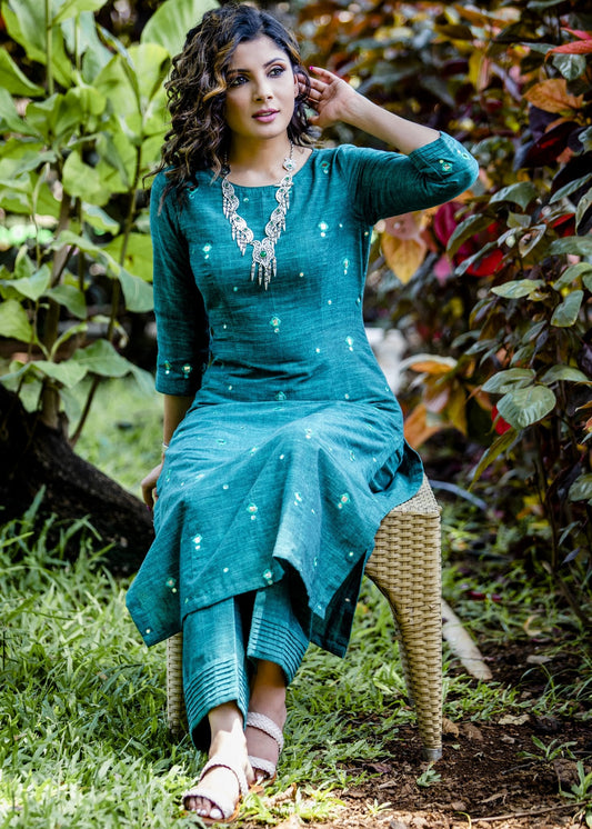 Teal Cotton Pant