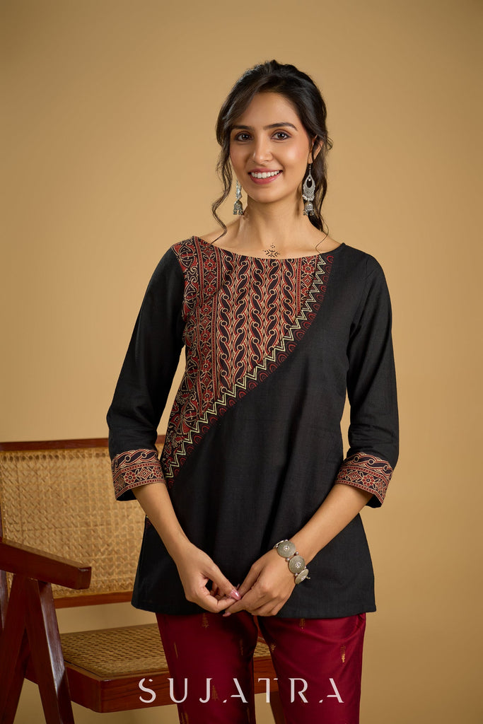 Maroon Cotton Silk Pant