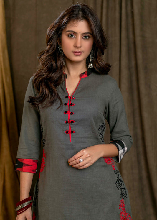 Maroon Cotton Silk Pant
