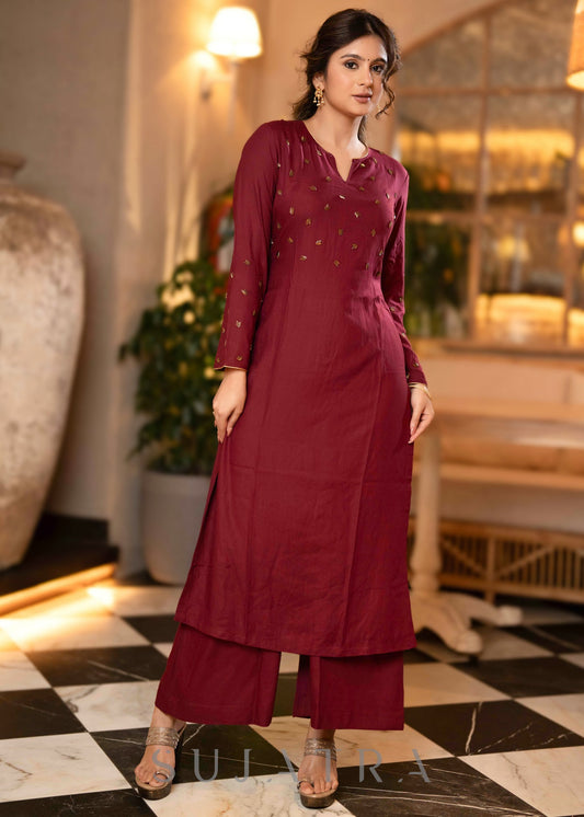 Maroon Rayon Pant
