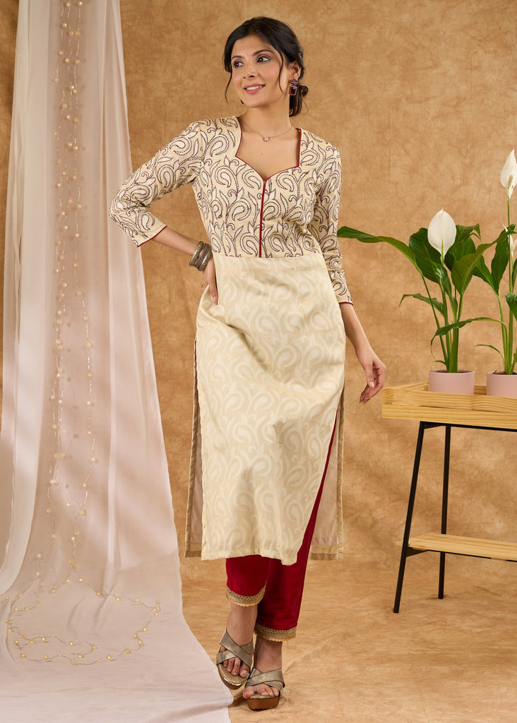 Magenta Cotton Silk Pant