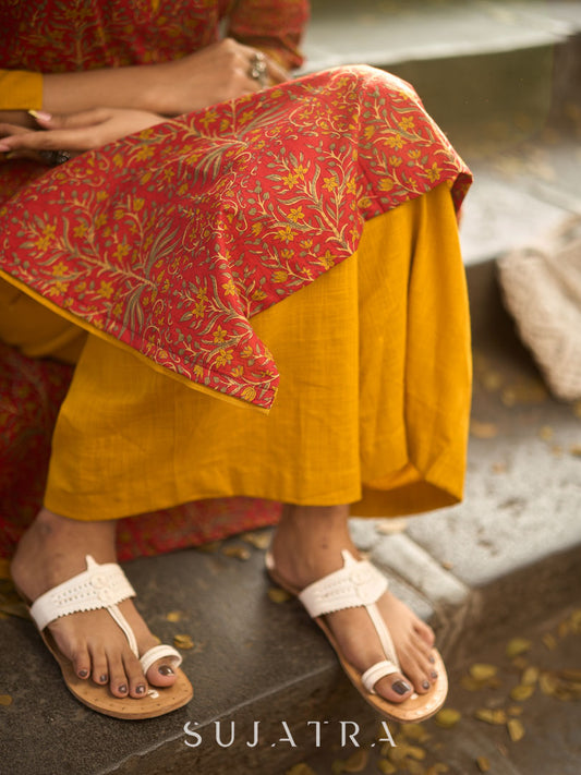 Chic Mustard Cotton Wide Palazzo Pant