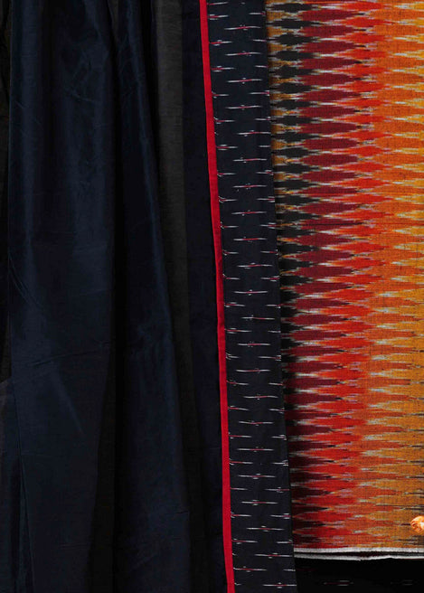 Elegant Multicolour Ikat Combination Suit Set with Ikat pant and Cotton Dupatta