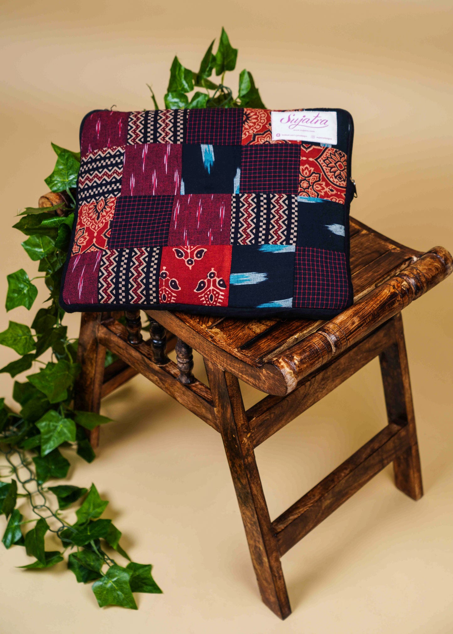 Blue Suit Set with White Cotton Silk Bottom and Georgette Dupatta