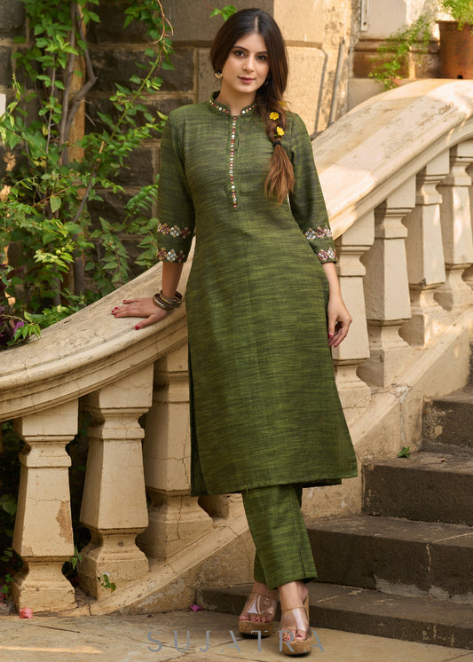Olive Cotton Pant