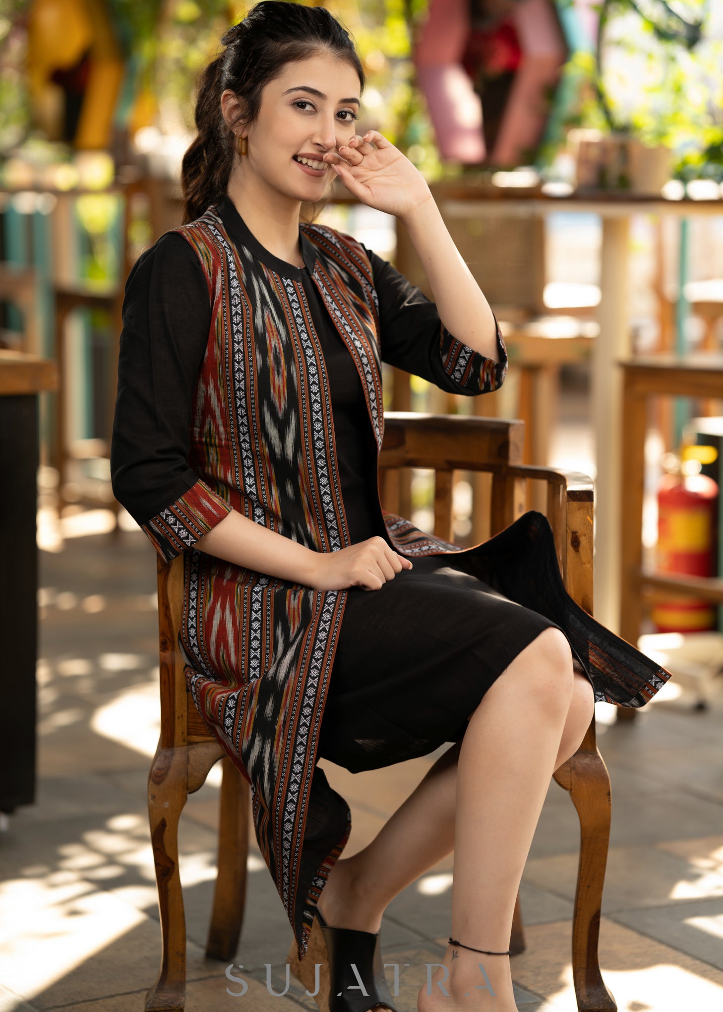 Classy black cotton dress