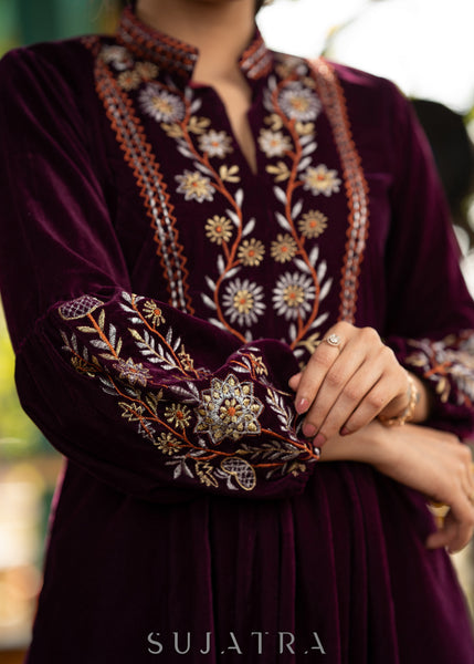 Jiyara Grape Wine Side Bow Dress - Ready to Ship