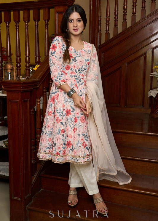 Flared Hakoba printed cotton kurta