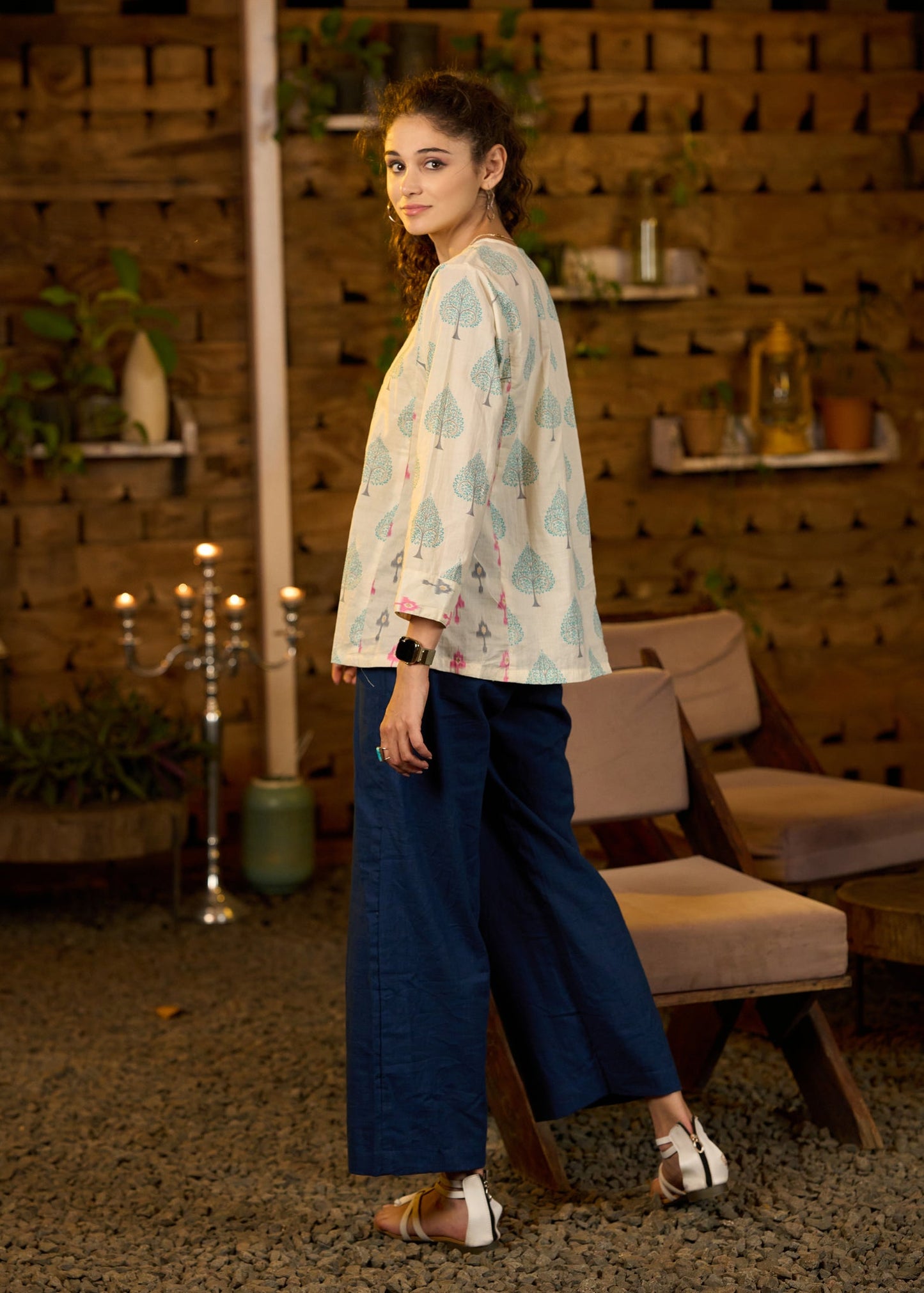 Blue Cotton Pant