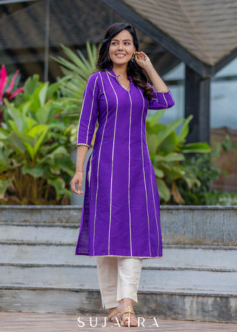 Seher  Cotton Silk Gota Patti Kurta