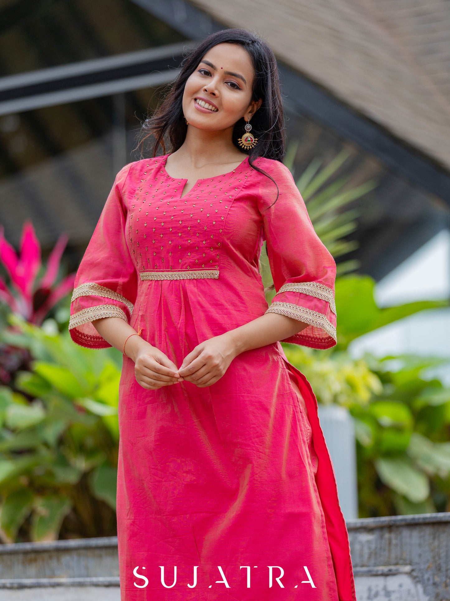 Rooh Hand Embroidered Chanderi Silk Kurta