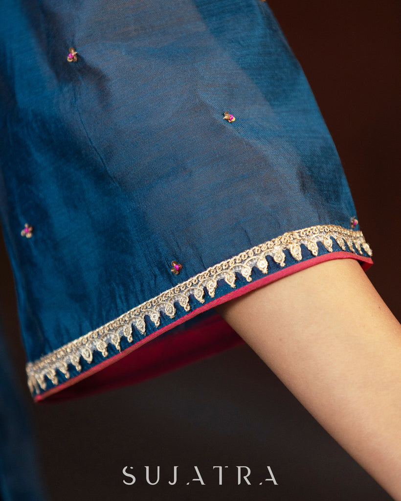 Rangrez Exquisite Hand Embroidered Chanderi Silk Kurta