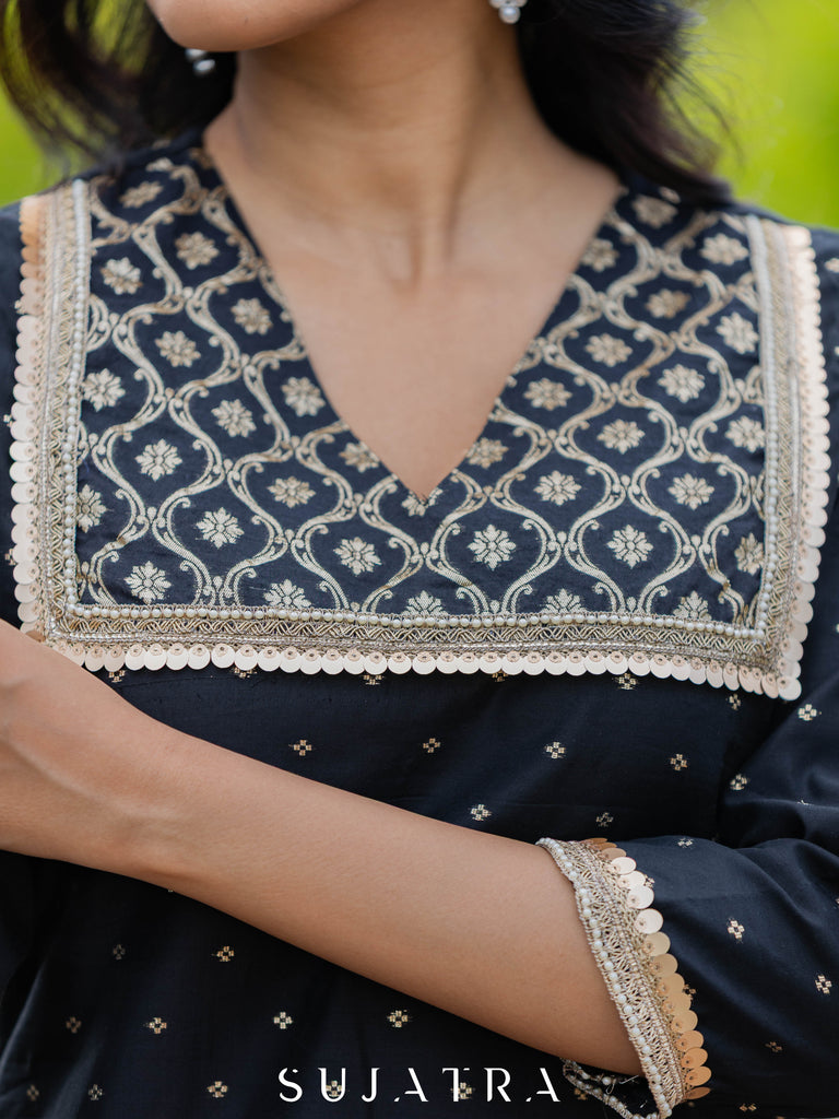 Varnika Chanderi Silk Embellished Kurta