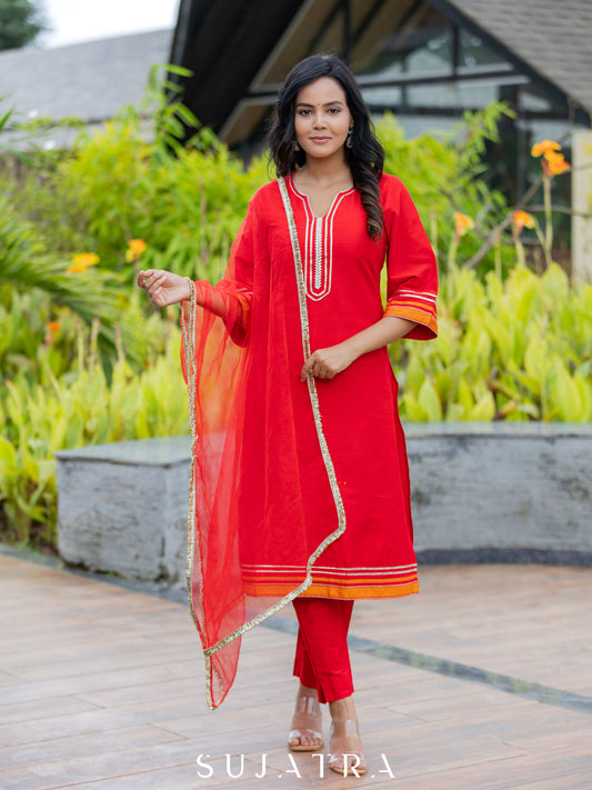 Riwaayat Cotton Silk Gotapatti Kurta