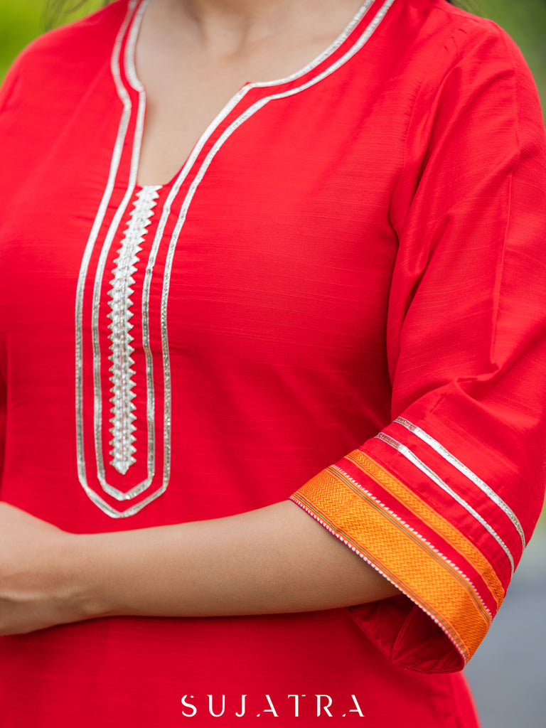 Riwaayat Cotton Silk Gotapatti Kurta