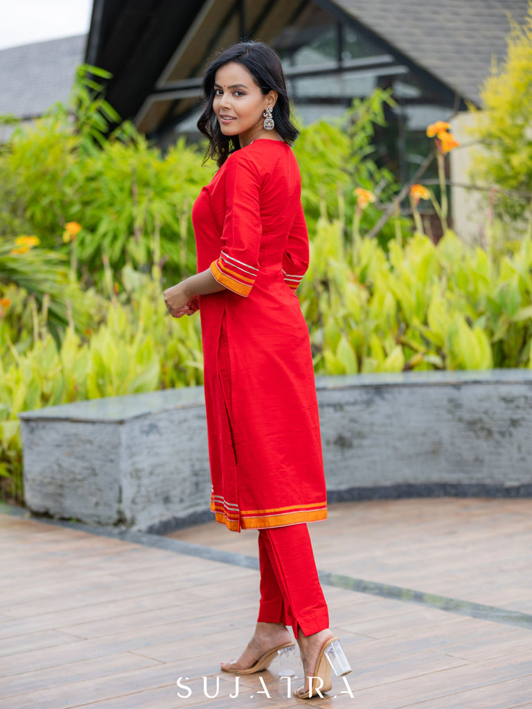 Riwaayat Cotton Silk Gotapatti Kurta