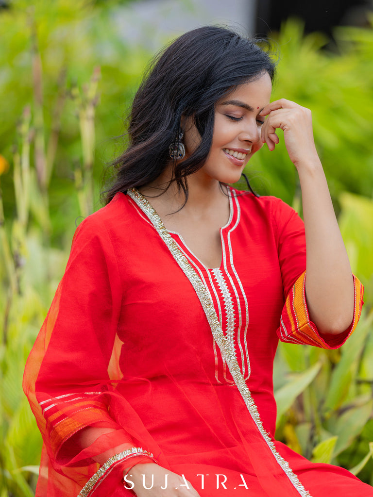 Riwaayat Cotton Silk Gotapatti Kurta