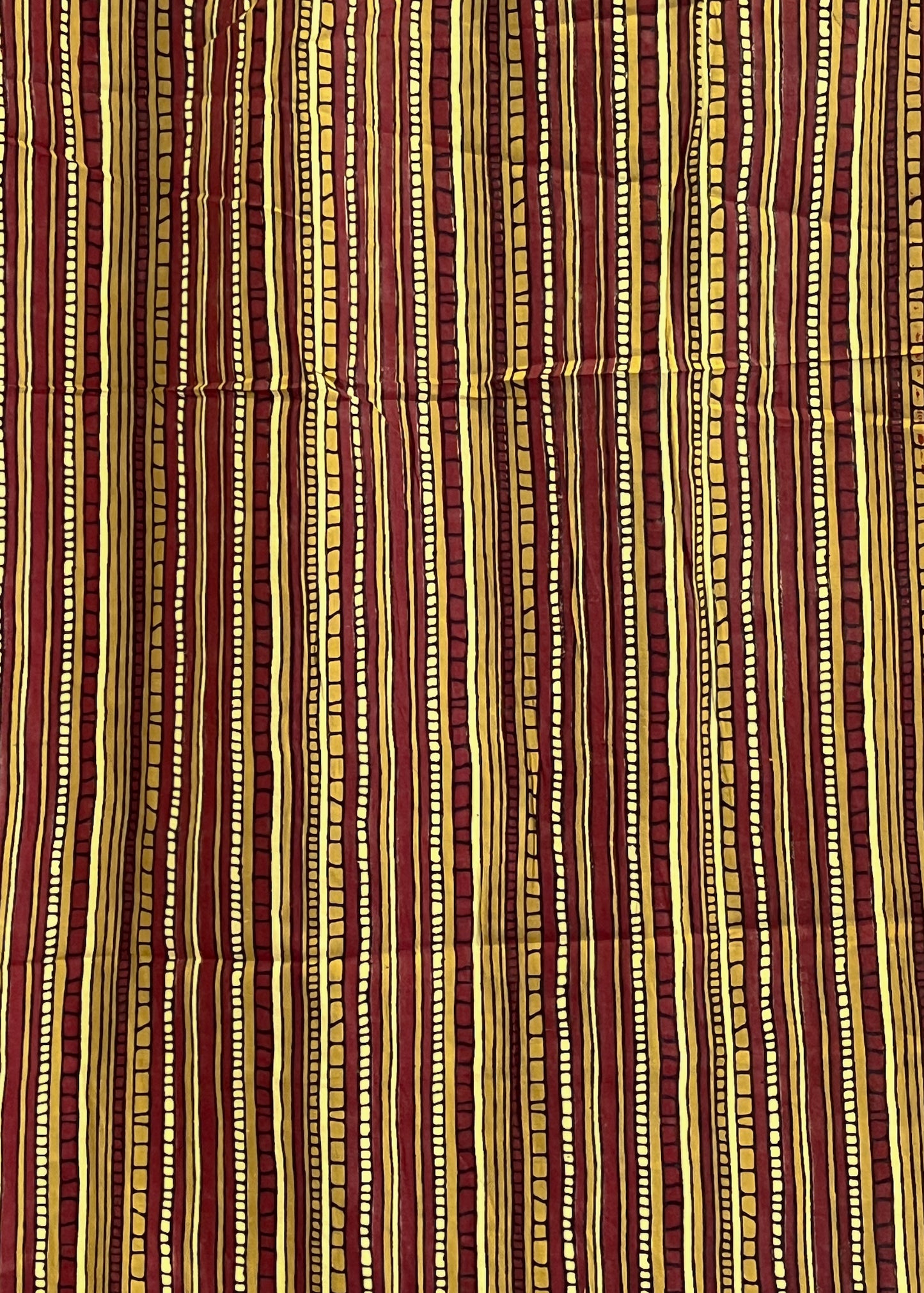 Mustard and Maroon Printed Cotton Fabric