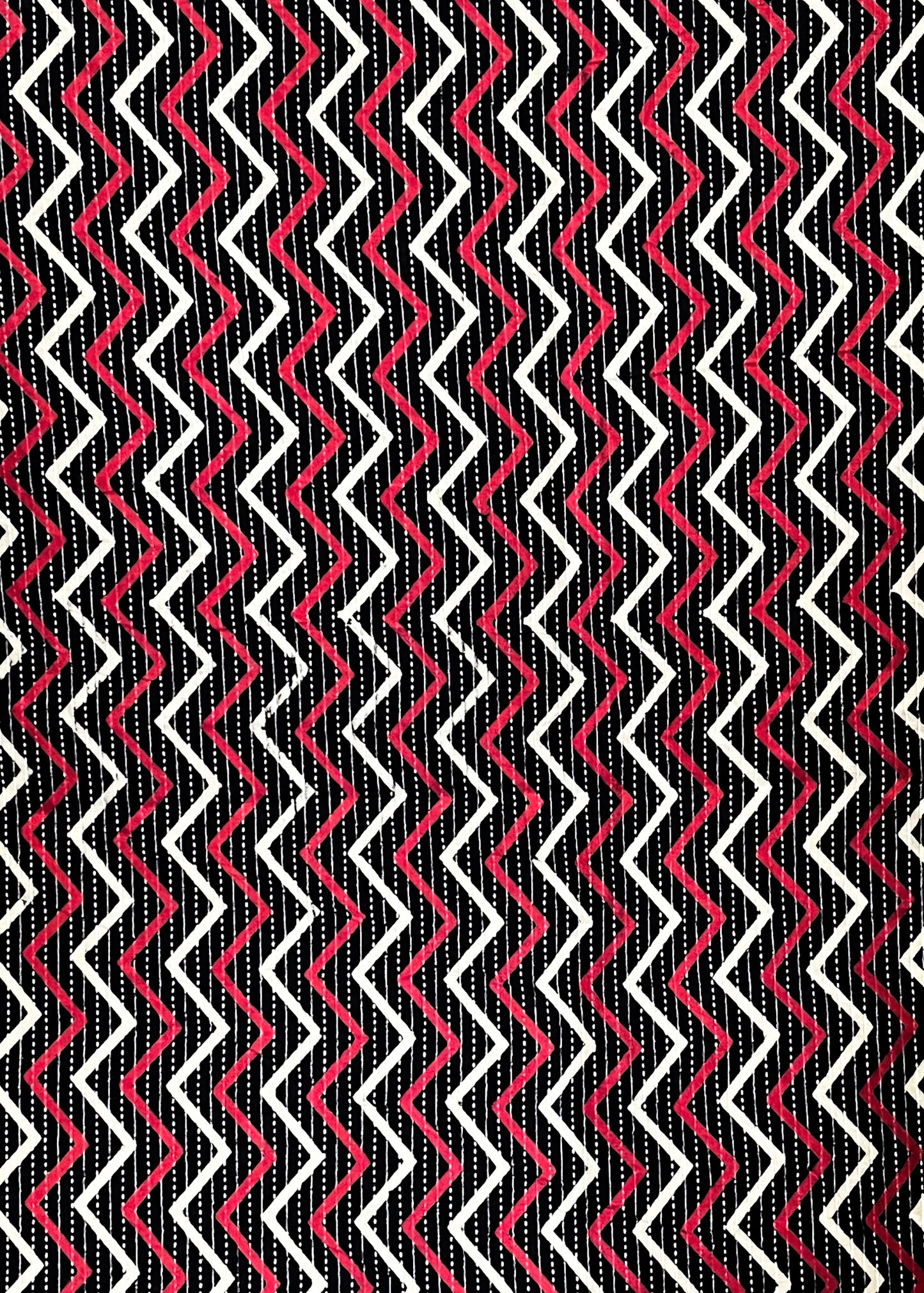 Black Zig Zag Kantha Fabric
