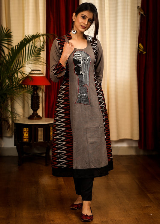 Black Cotton Silk Pant