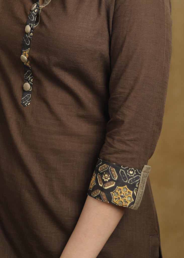 Summer Wear Brown cotton Short kurta