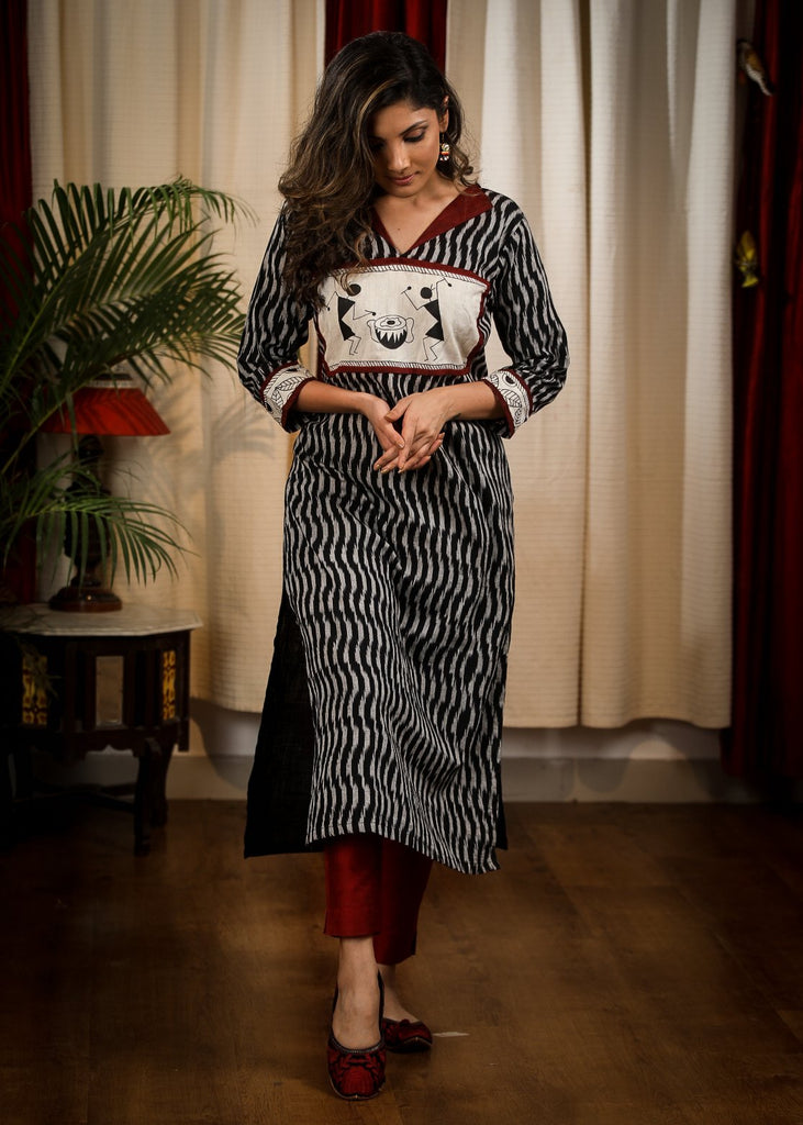 Maroon Cotton Silk Pant