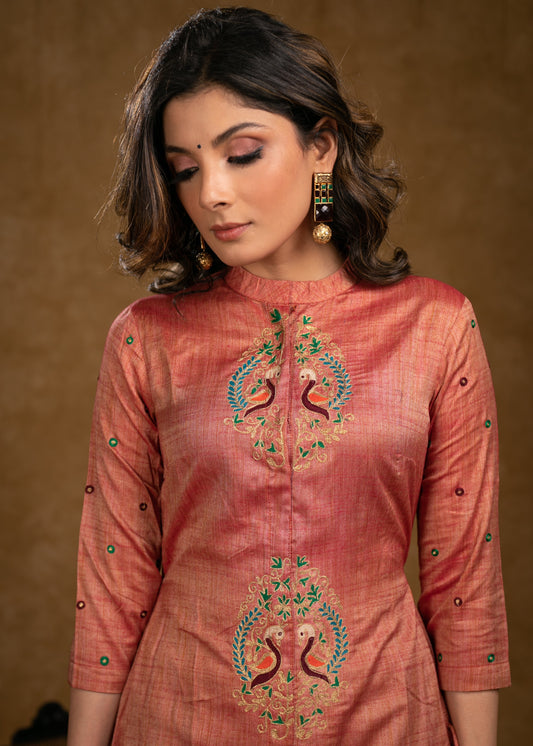 Golden Cotton Silk Pant