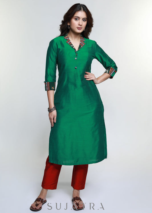 Maroon Cotton Silk Pant