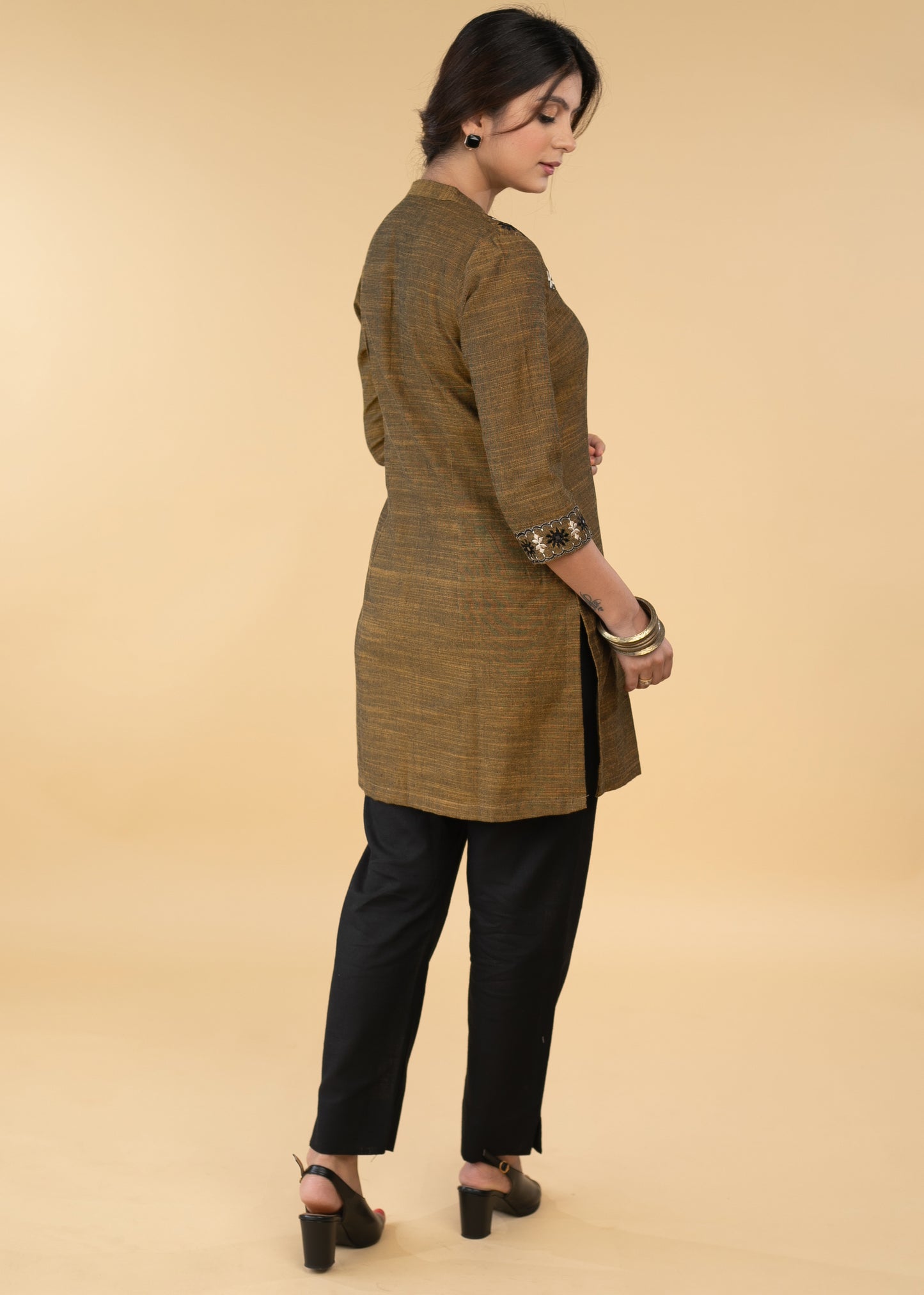 Comfortable Pure Cotton Thread Mirror Embroidered Tunic - Pant Optional