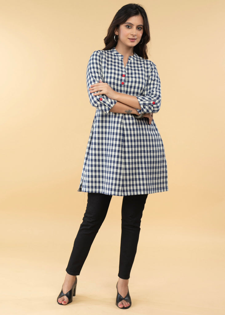 Smart Pure Cotton Checks Tunic