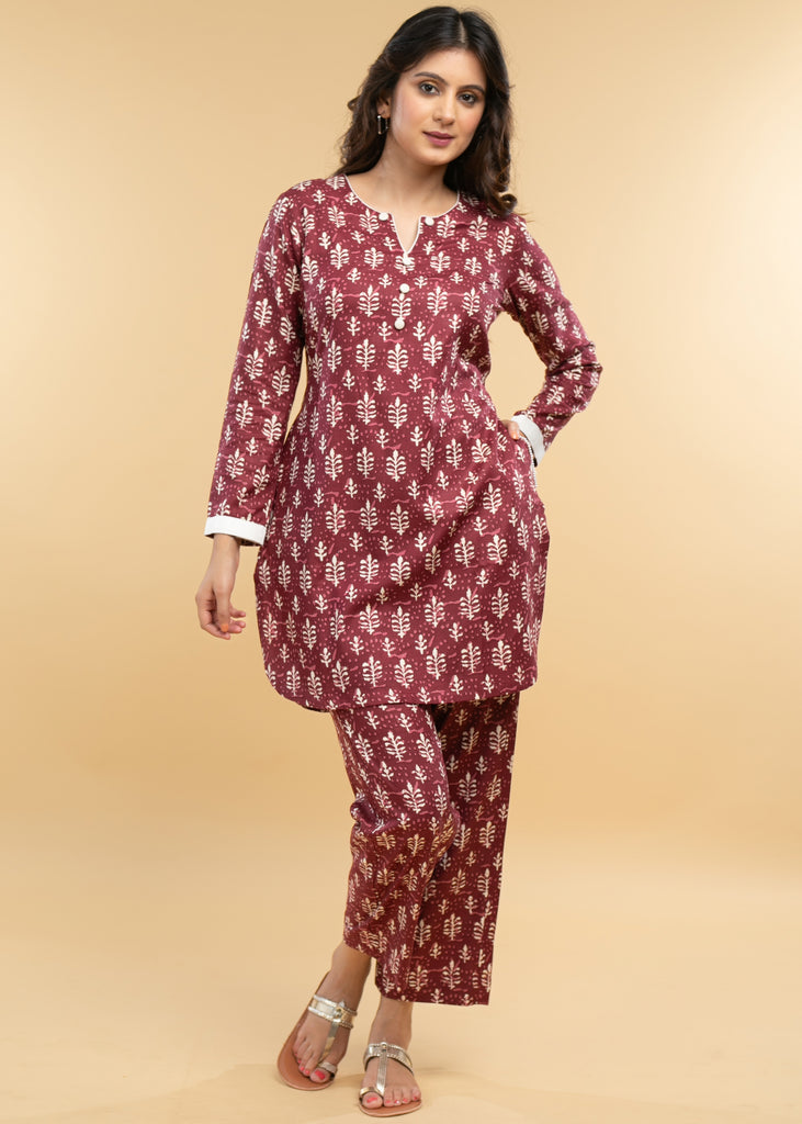 Viscos Printed Co-Ord Tunic Set - 2 Piece