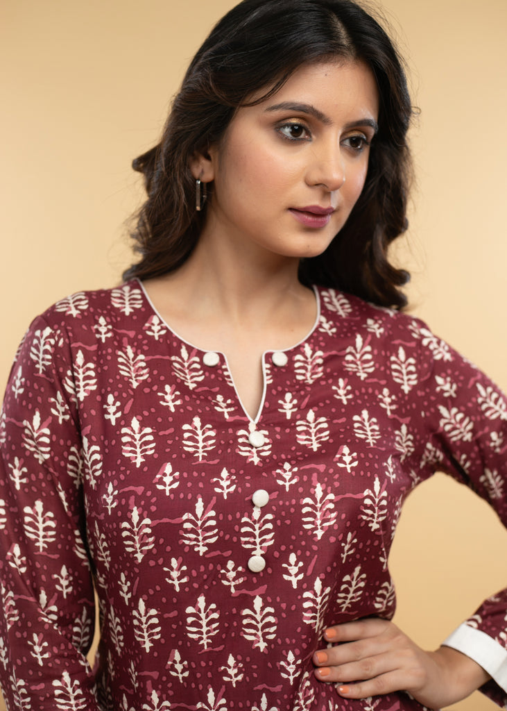 Viscos Printed Co-Ord Tunic Set - 2 Piece