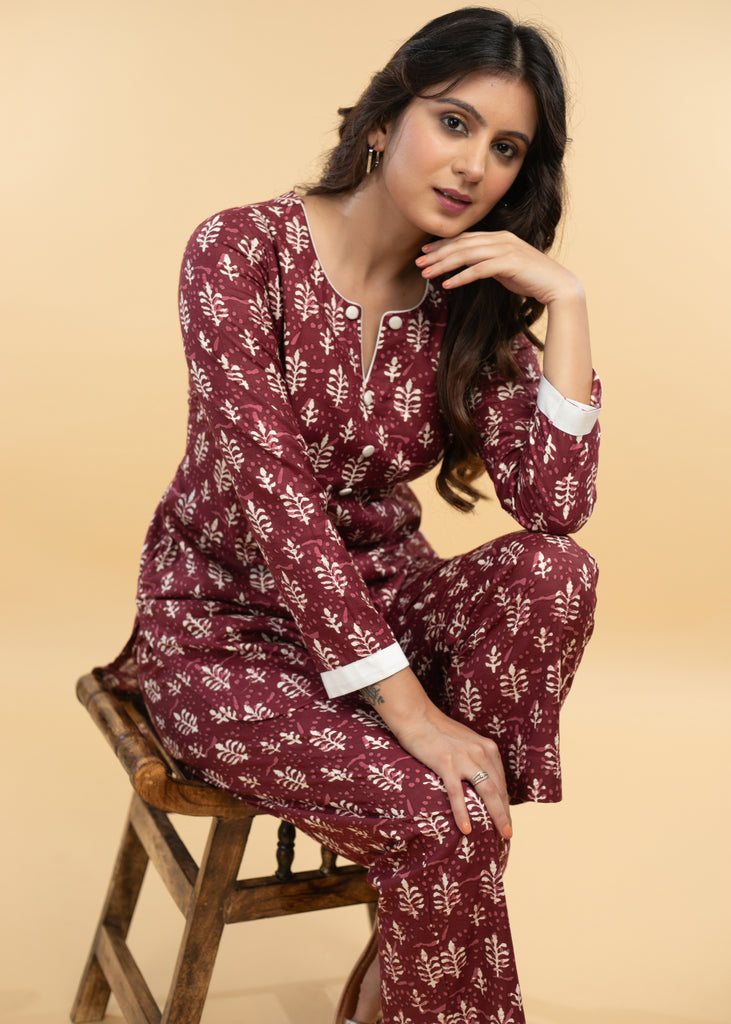 Viscos Printed Co-Ord Tunic Set - 2 Piece